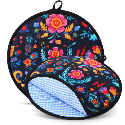 Honeydak calentador de tortillas con diseño floral mexicano, mantiene las tortillas cálidas al servir.