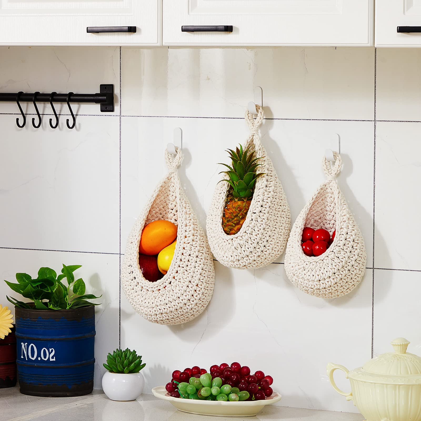 Decoración bohemia Honeydak para pared con cestas plegables y funcionales