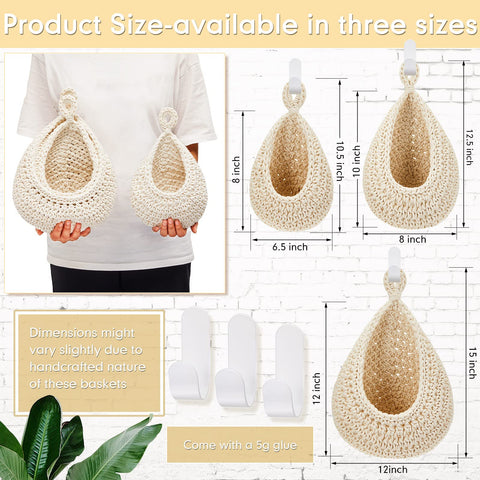 Conjunto de tres cestas Honeydak para cebollas, patatas y verduras