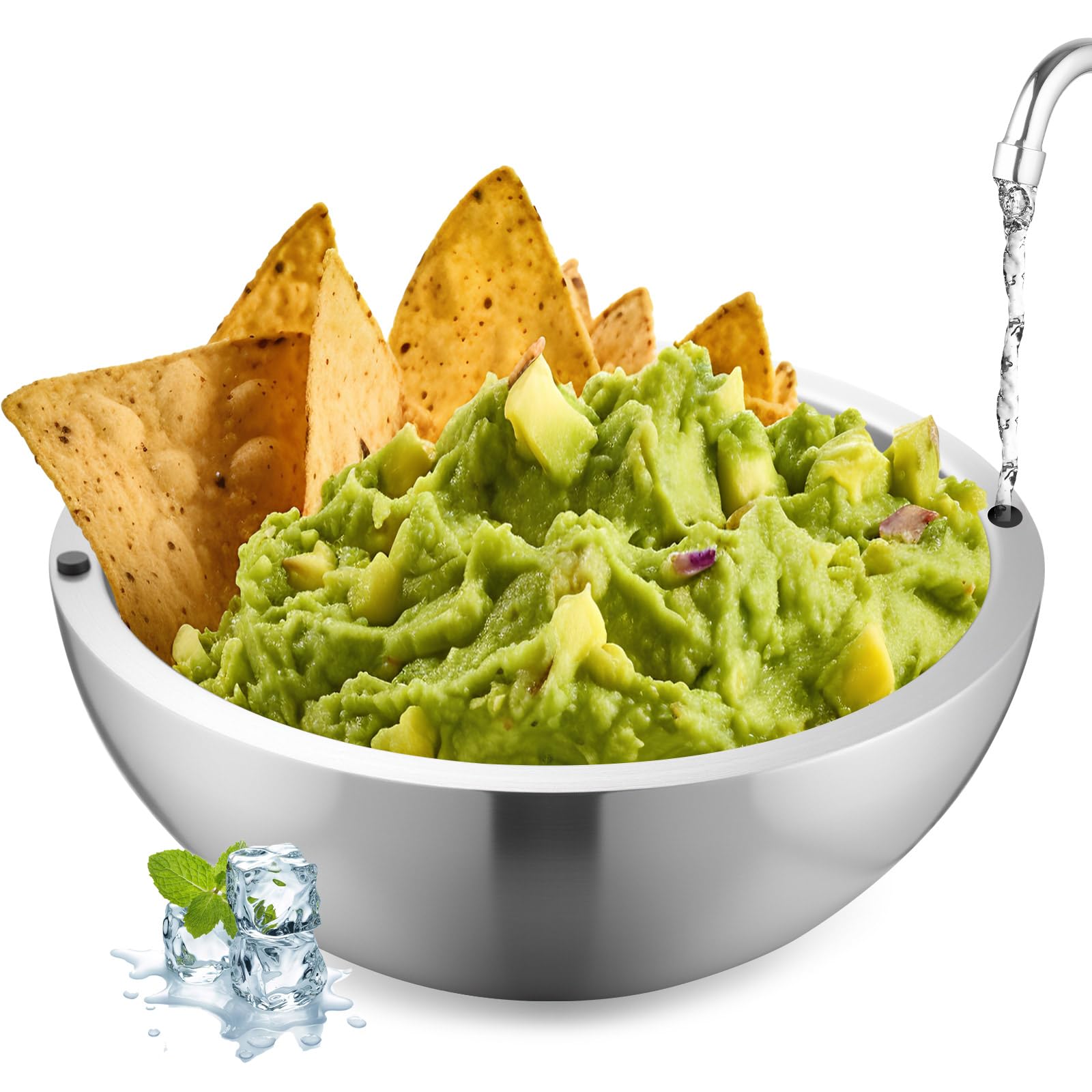 Honeydak cuenco dip chiller 70oz para servir dips fríos o calientes