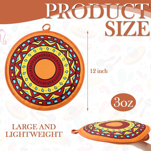 Honeydak funda calentadora de tortillas 12 pulgadas, diseño Talavera rojo, uso seguro en mesa.