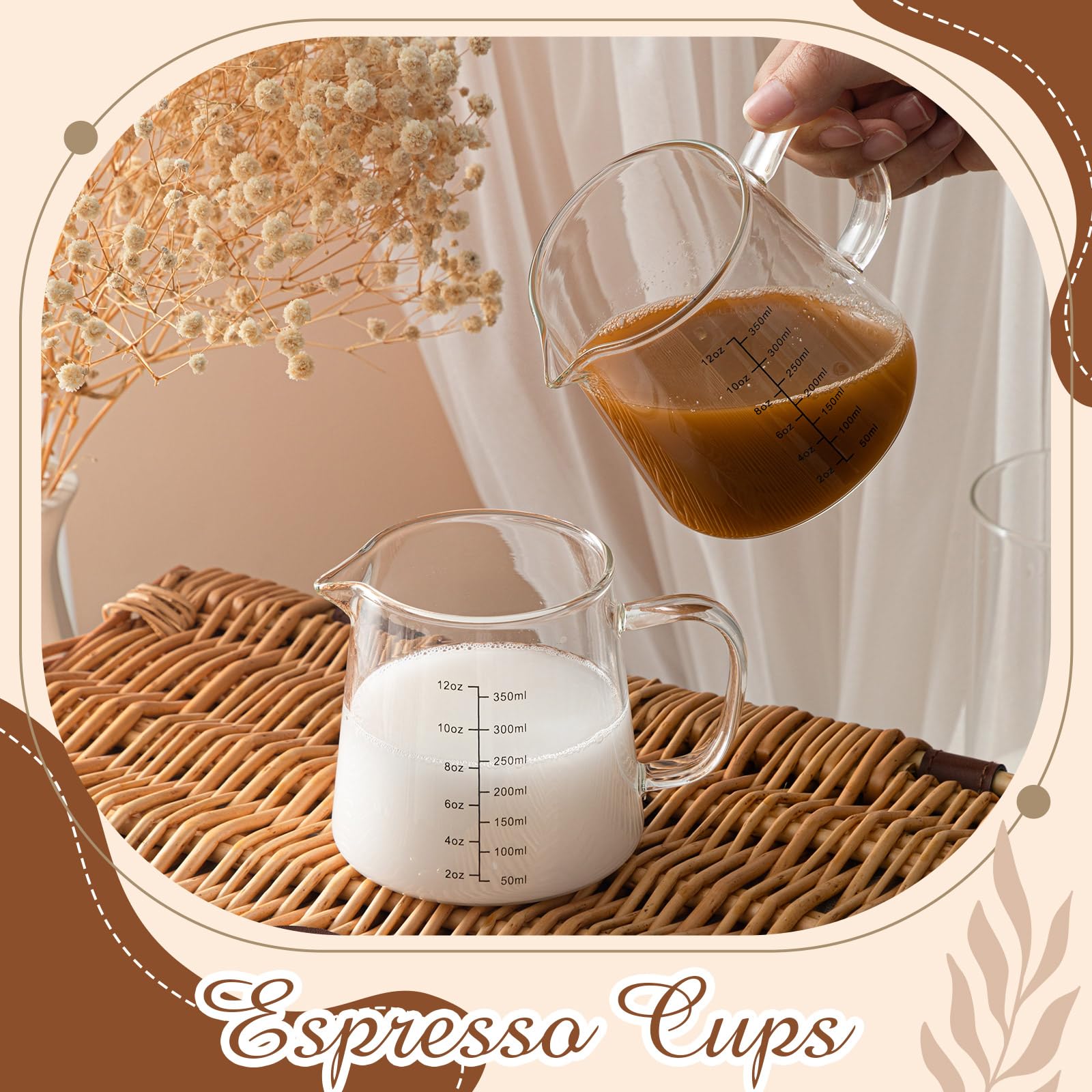 Juego Honeydak de dos tazas espresso 12 oz para uso diario