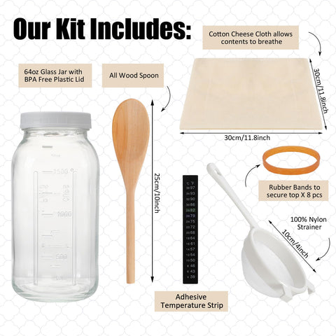 Honeydak kit kefir tapa plastica boca ancha para sellar y fermentar