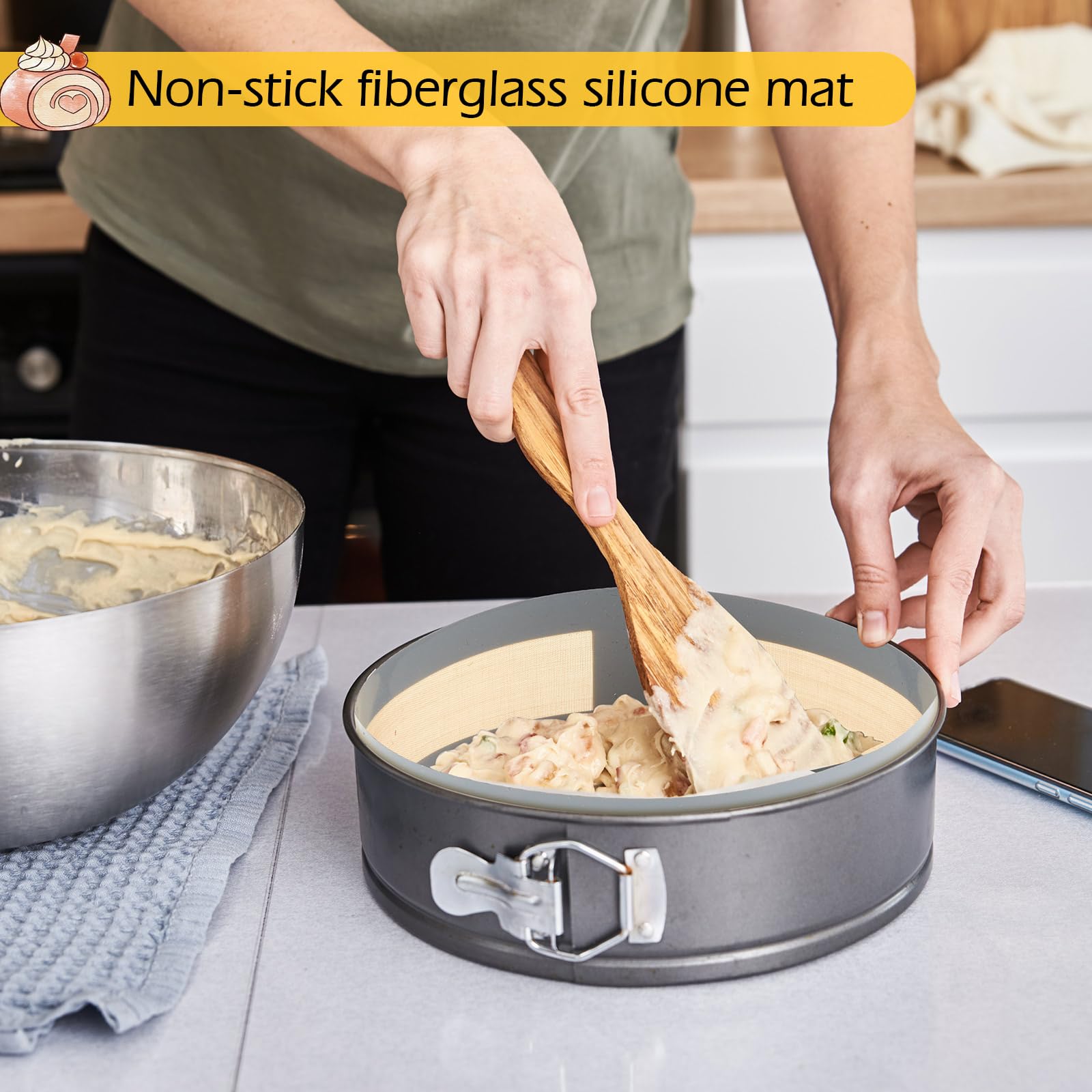 Honeydak mat silicona para hornear, desmolde sencillo y limpieza rápida
