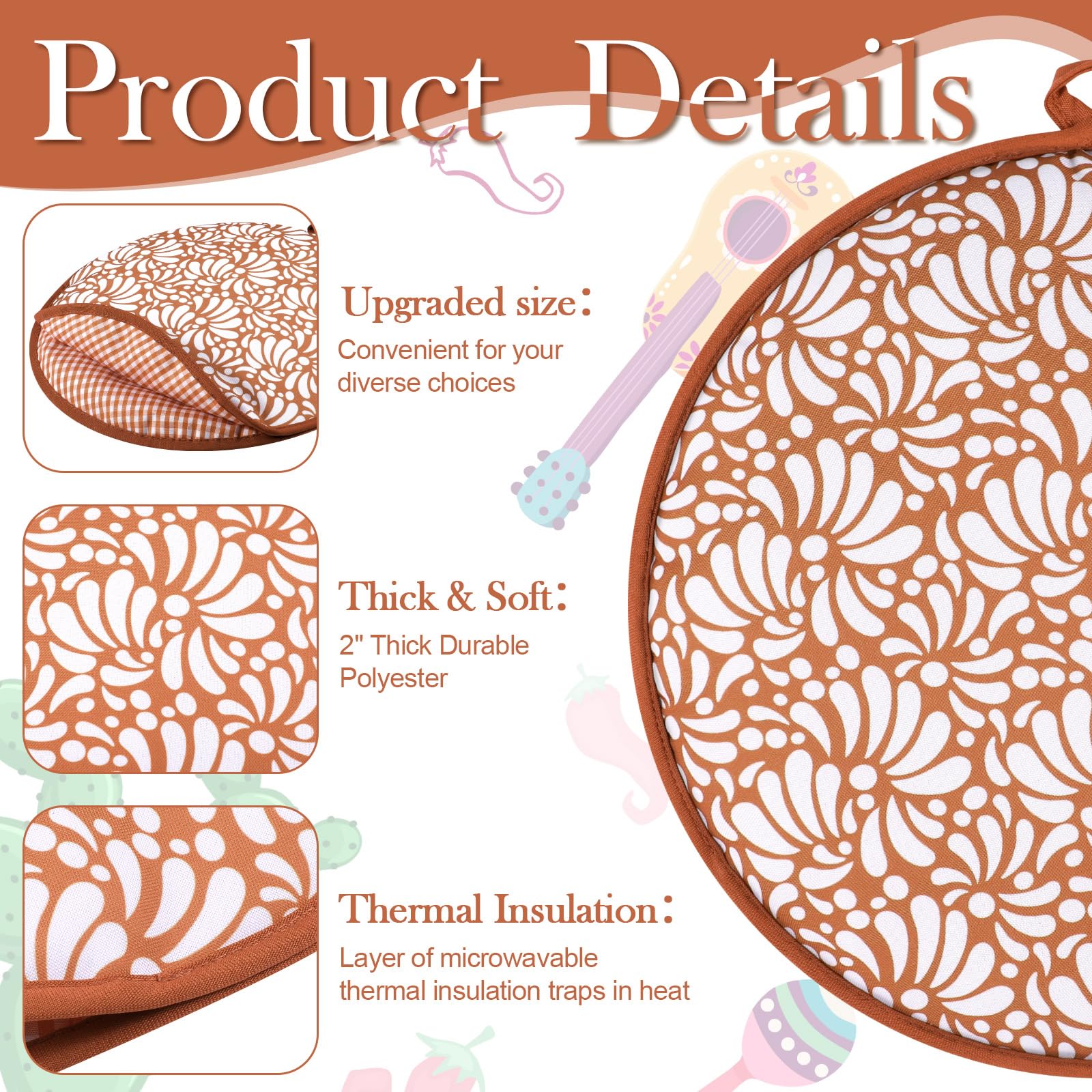 Pack Honeydak de 2 calentadores de tortillas de 10 pulgadas, ideal para cenas.