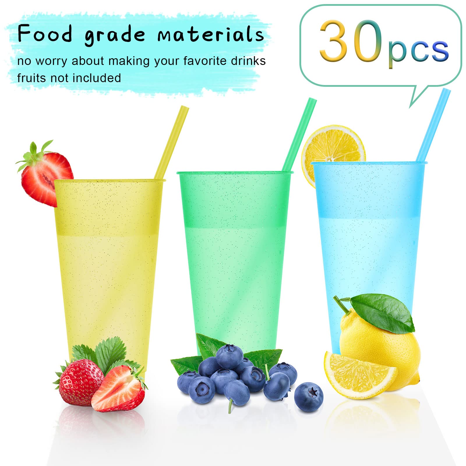 Honeydak set de 30 vasos brillantes, perfecto para eventos y cumpleaños.