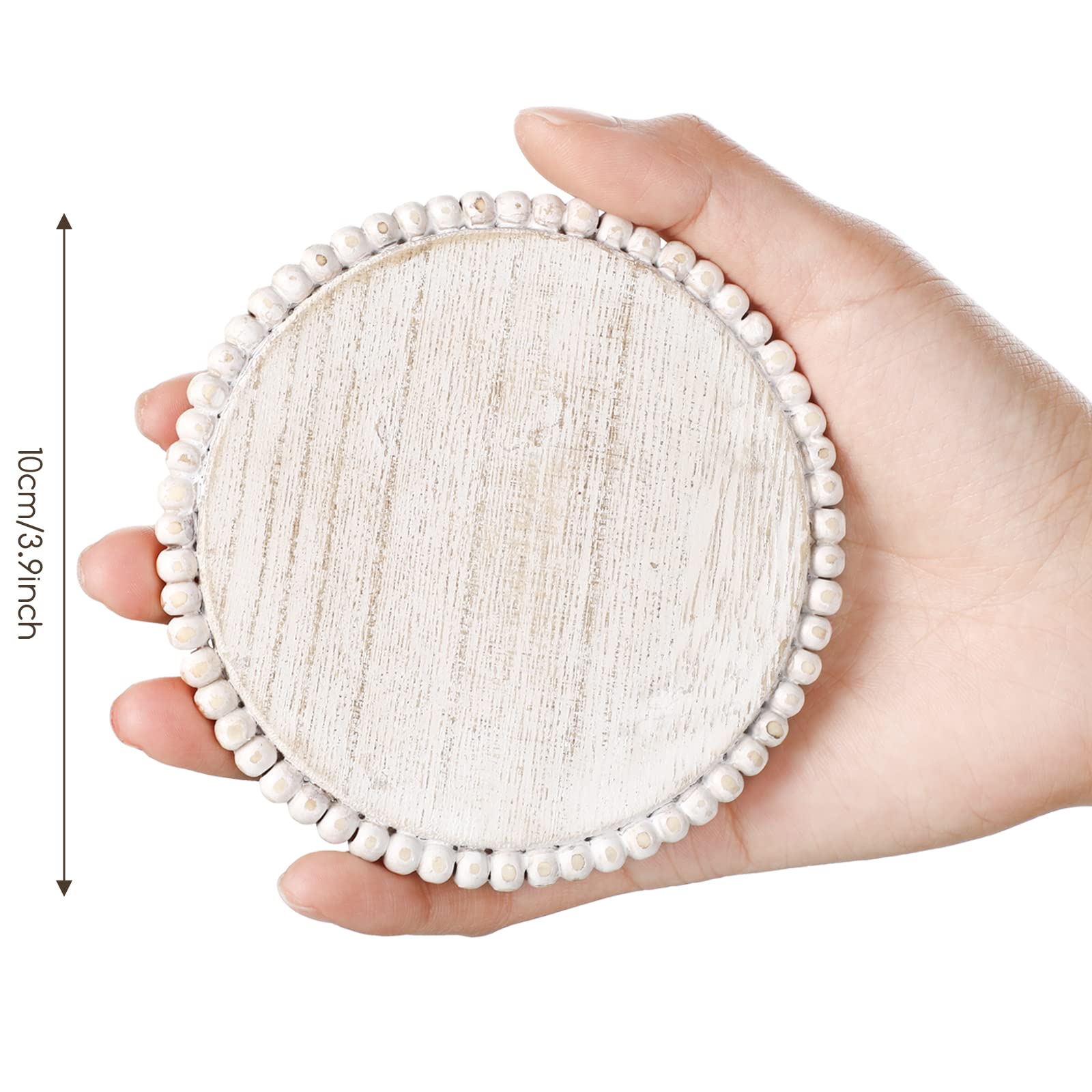 Honeydak posavasos de madera con cuentas beige, ideales para mesas