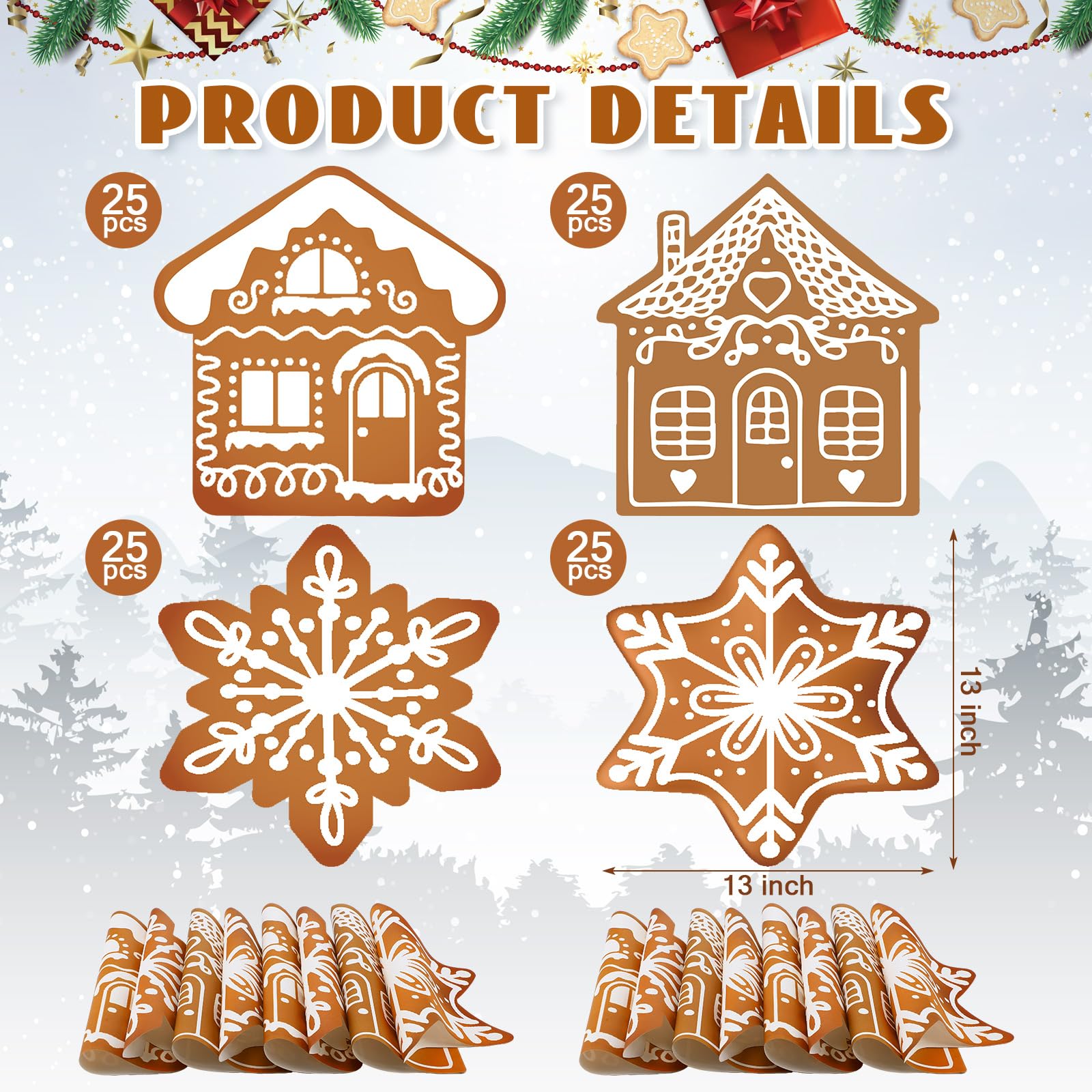 Salvamantel Honeydak copos de nieve: toque elegante para la cena.