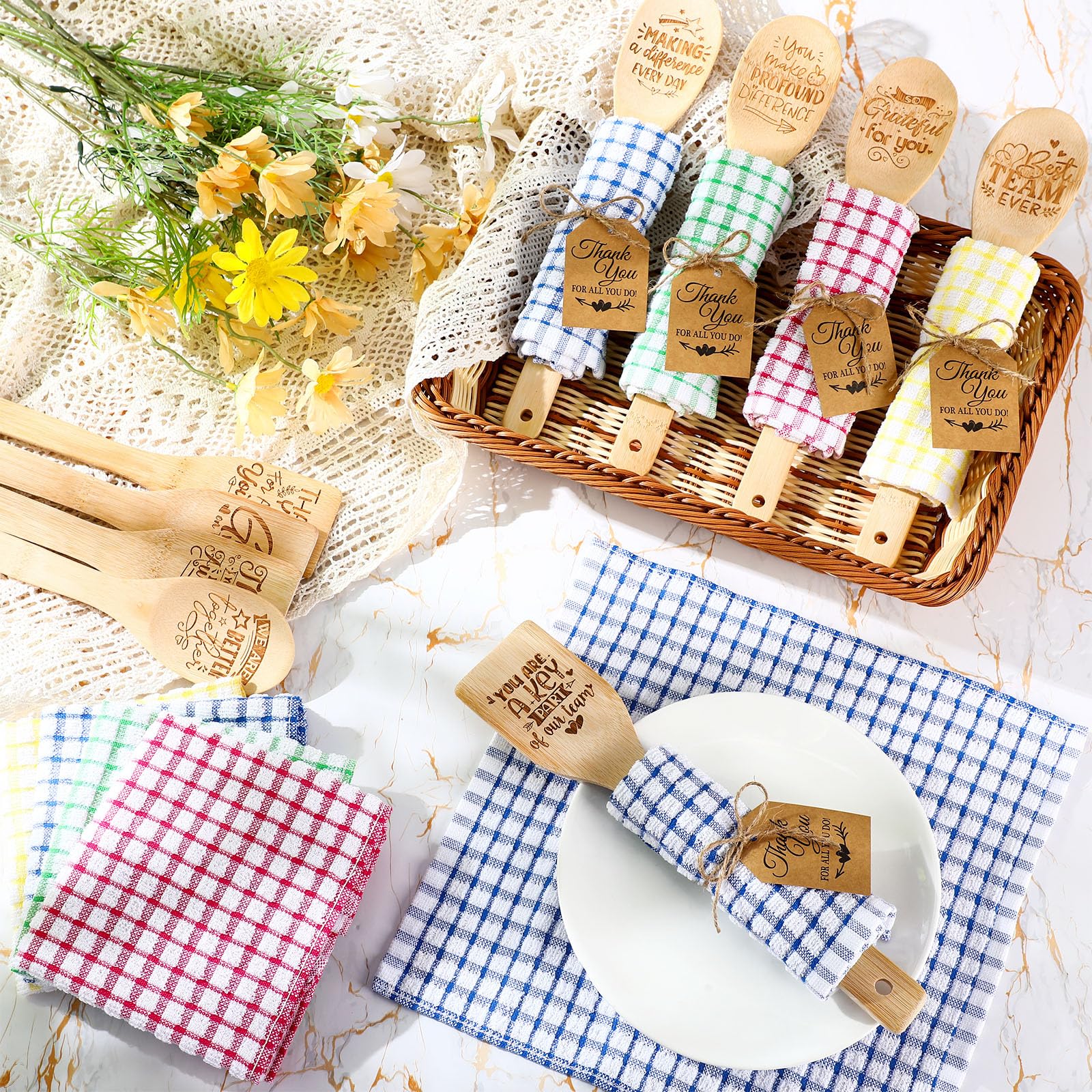 Toallas de cocina a cuadros Honeydak, suaves y absorbentes