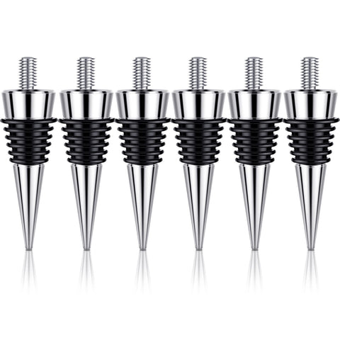 Honeydak tapon-botella-metal-cromo-set-6-piezas, cierre elegante para conservar vino