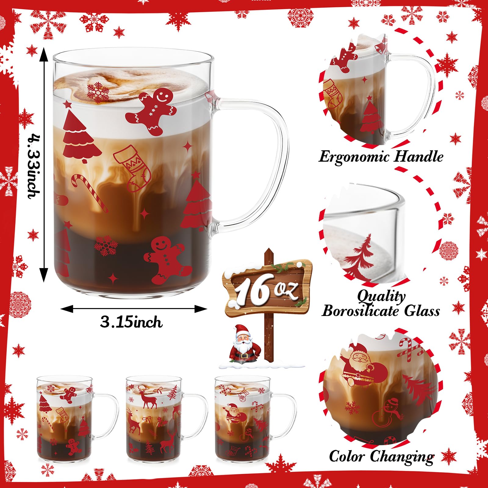 Taza Honeydak con ciervo, diseño navideño elegante para servir café caliente.