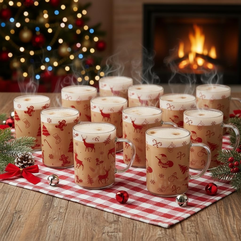 Taza Honeydak navideña con Santa Claus, ideal para bebidas festivas.