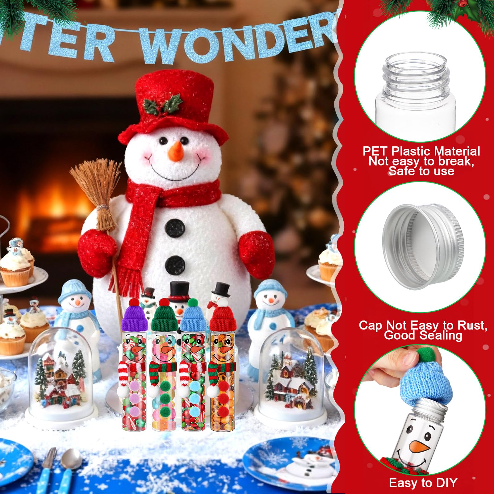 Honeydak tubos-dulces-navidad-bufanda-nieve: ideal para manualidades y regalos divertidos.