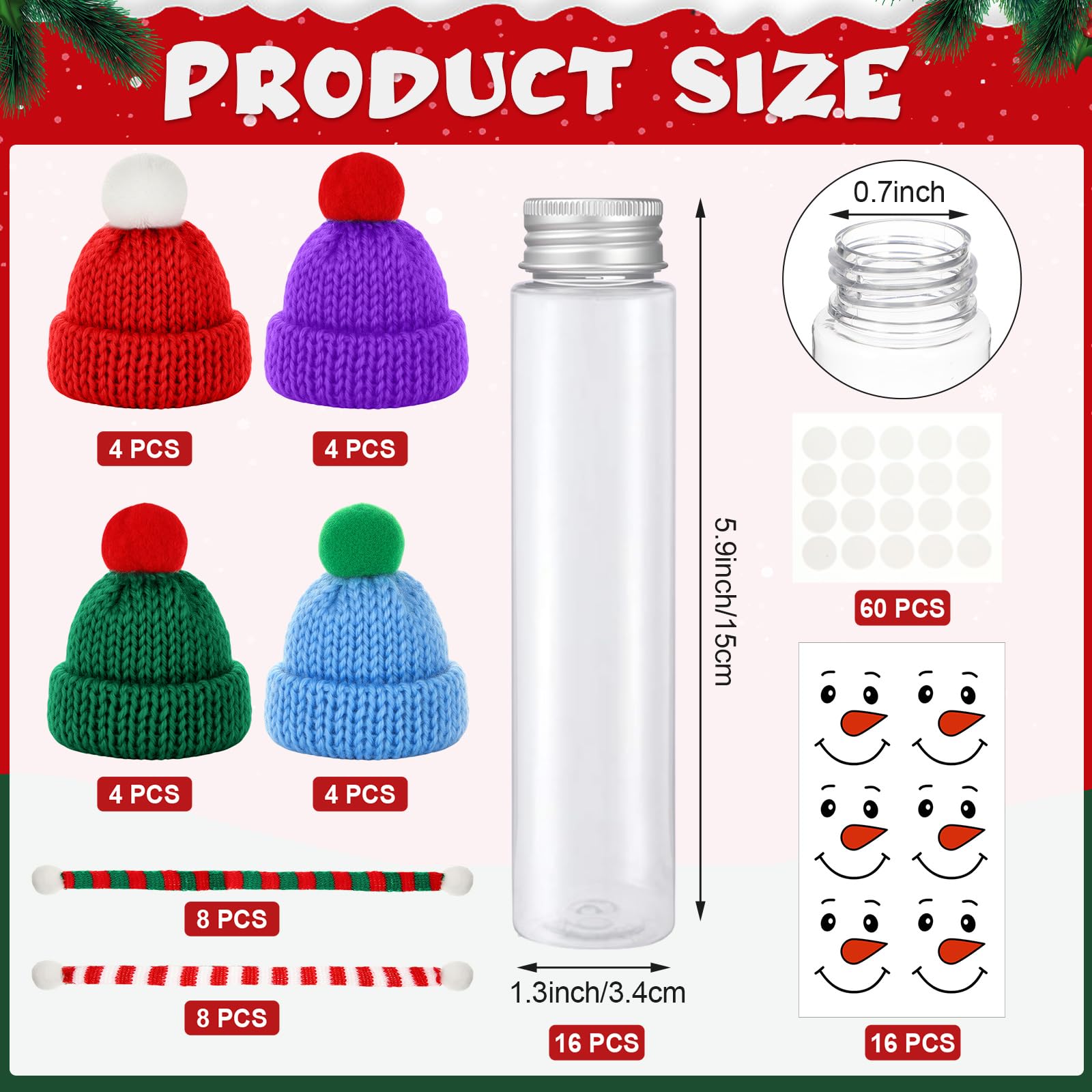 Honeydak tubos-dulces-navidad-sombrero-santa: perfecto para decorar y entregar regalos temáticos.