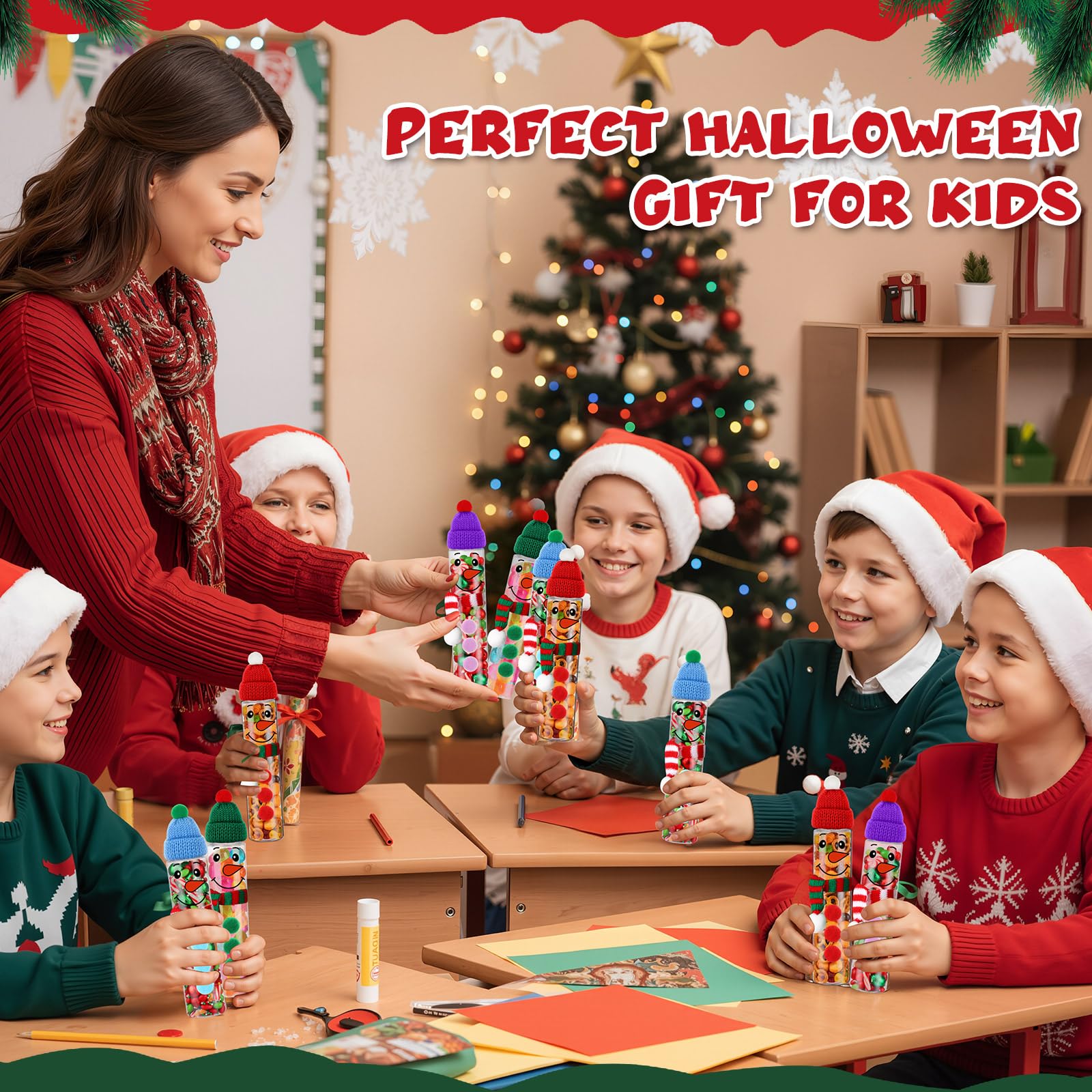 Honeydak tubos-dulces-navidad-uso-fiesta: decorativo y práctico para fiestas y premios.