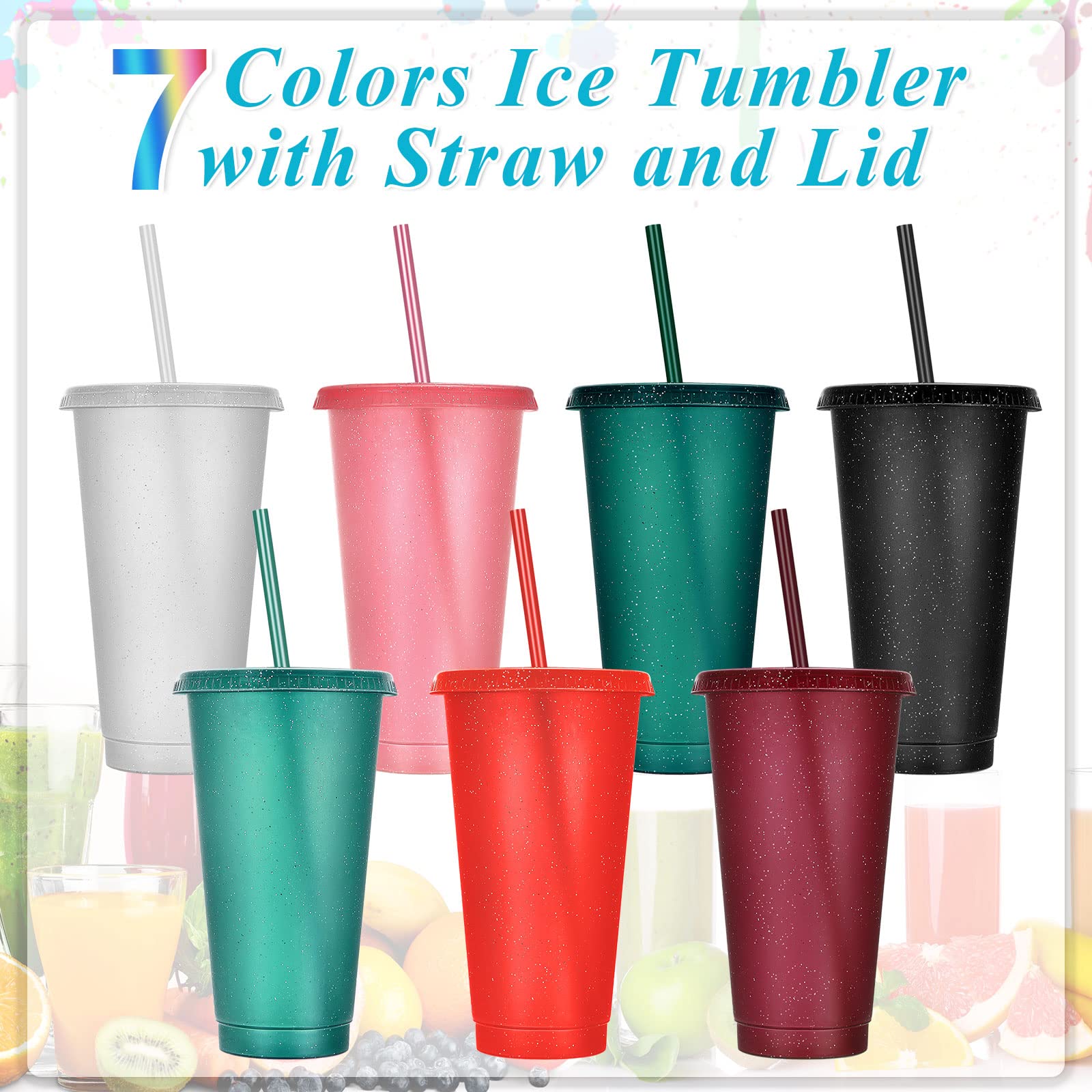 Vaso plástico Honeydak, colores brillantes, 24-27 oz, regalo perfecto para eventos.