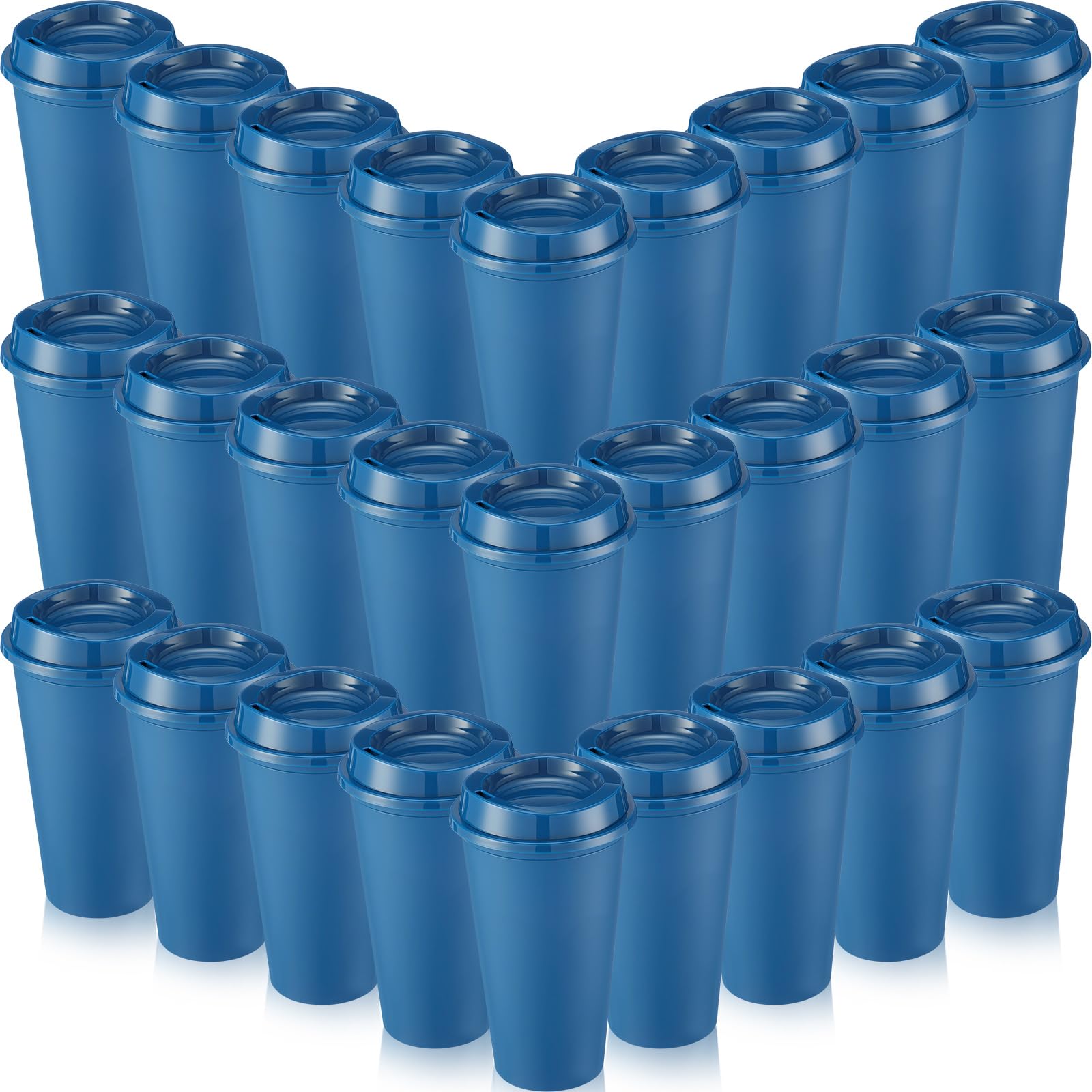 Honeydak vaso reutilizable de 16 onzas con tapa azul oscuro, ideal para café