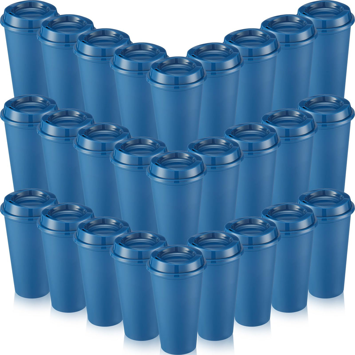 Honeydak vaso reutilizable de 16 onzas con tapa azul oscuro, ideal para café