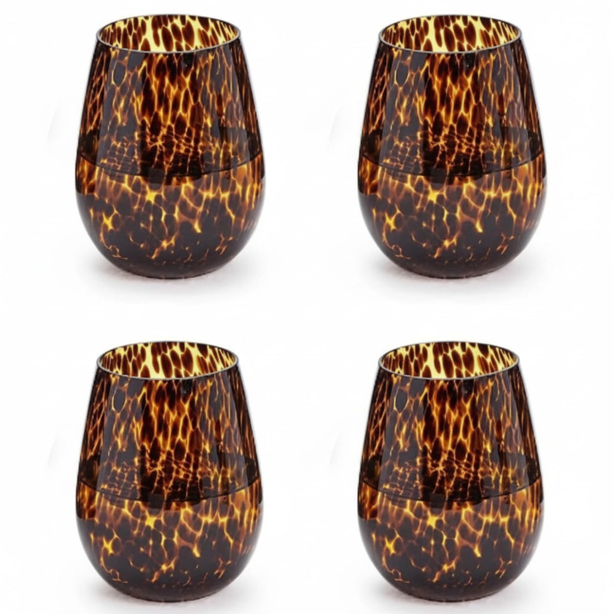 Vaso Honeydak para whisky con patrón tortuga leopardo marrón de 16oz.