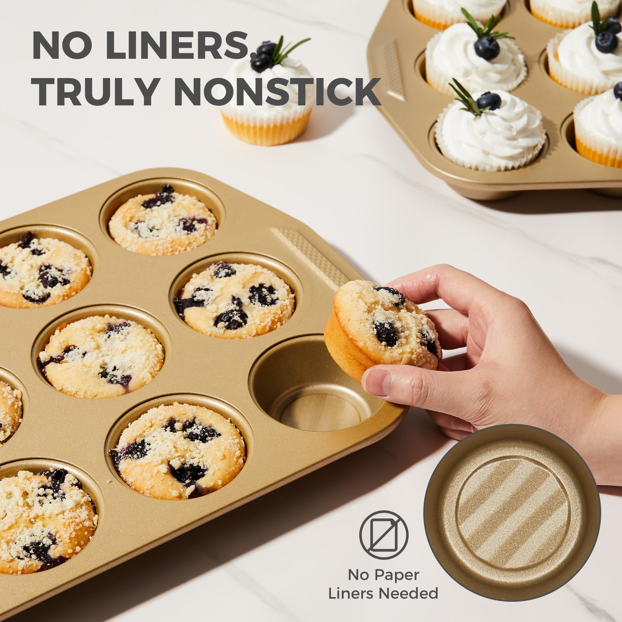 HONGBAKE recubrimiento antihaderente sin tóxicos, facilita desmoldado de los alimentos.