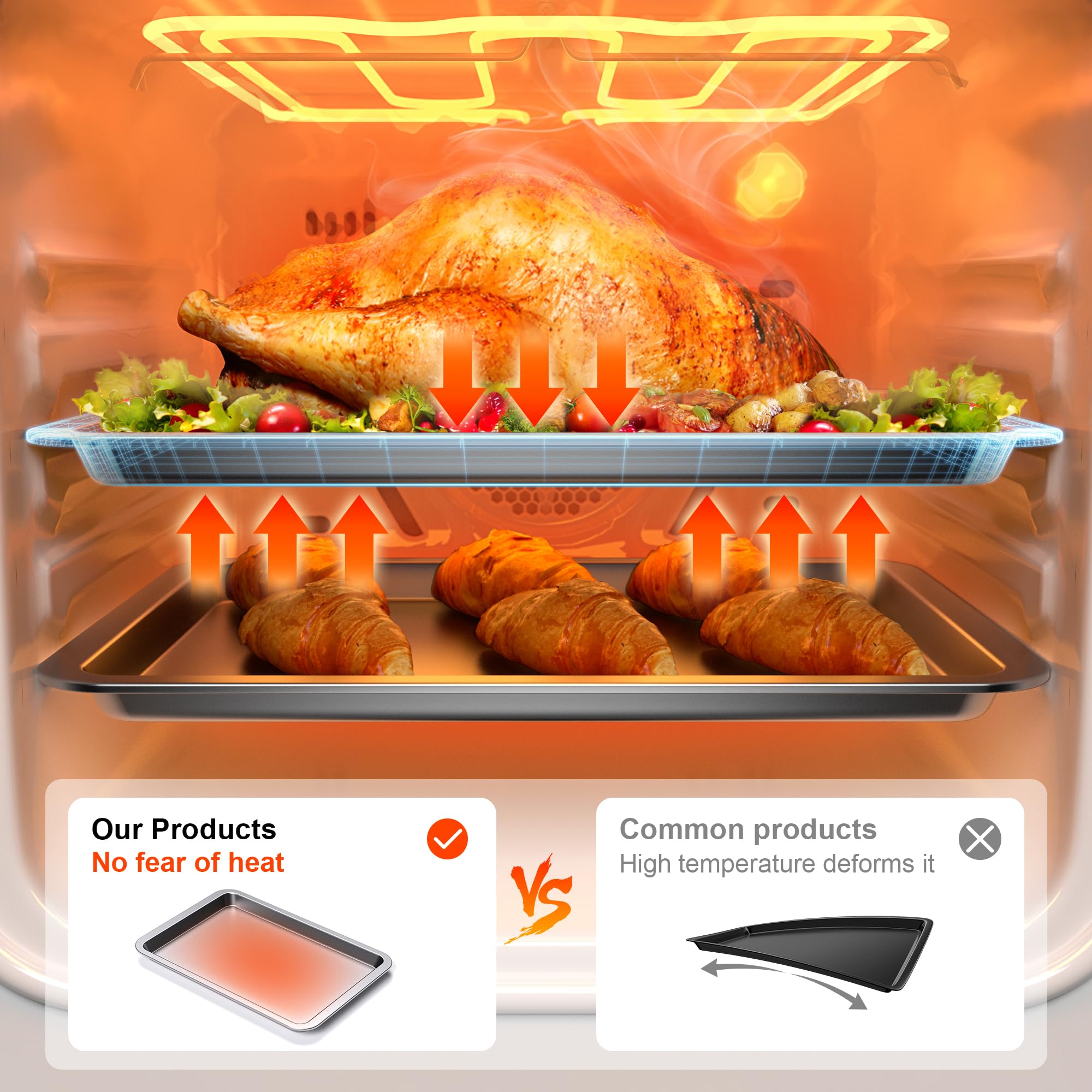 Bandeja interior HONGBAKE de 11.5x8 pulgadas, ideal para porciones pequeñas