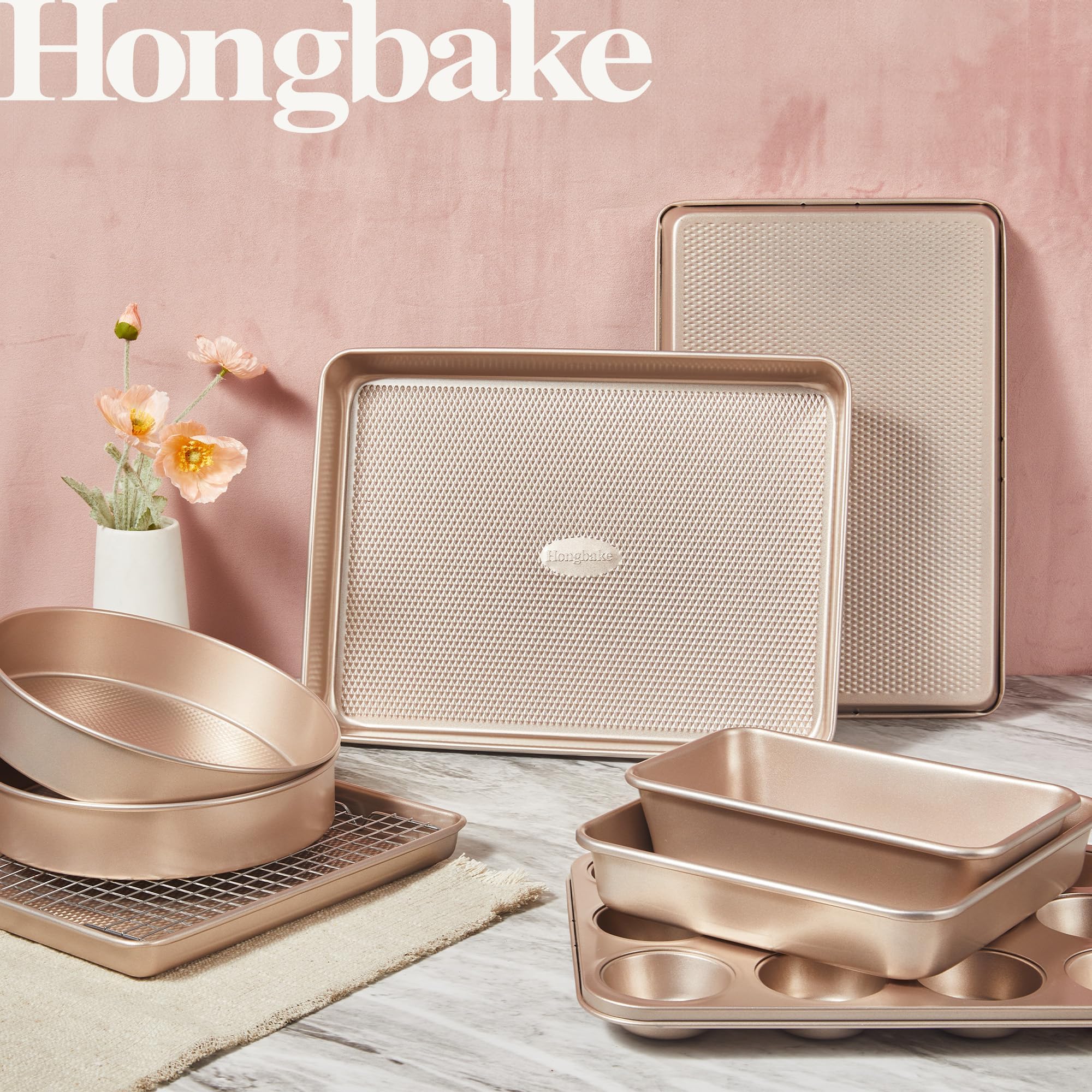 Bandeja media para hornear con rejilla de HONGBAKE para enfriar