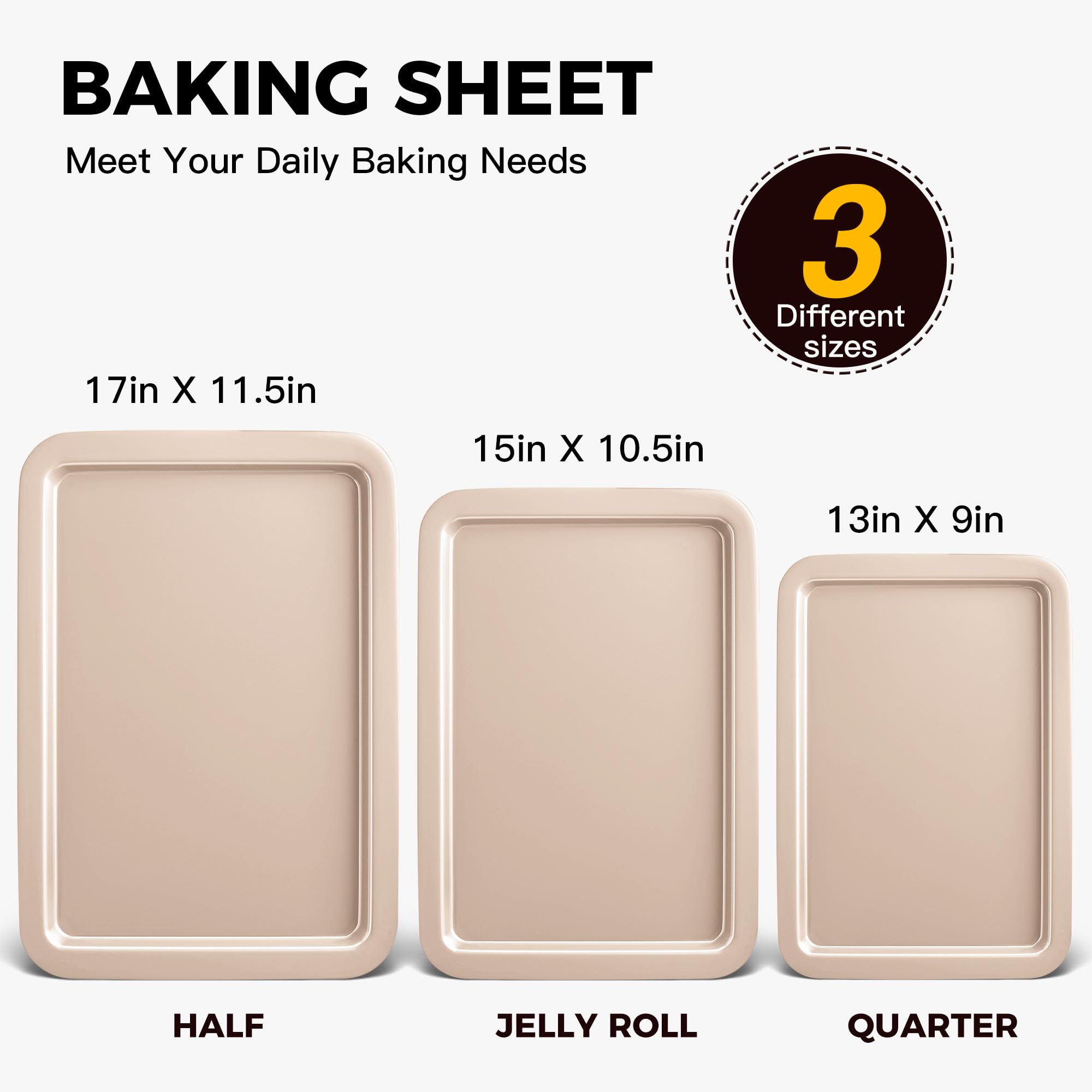 Bandeja media Hongbake con dimensiones 15x10 para hornear variedad