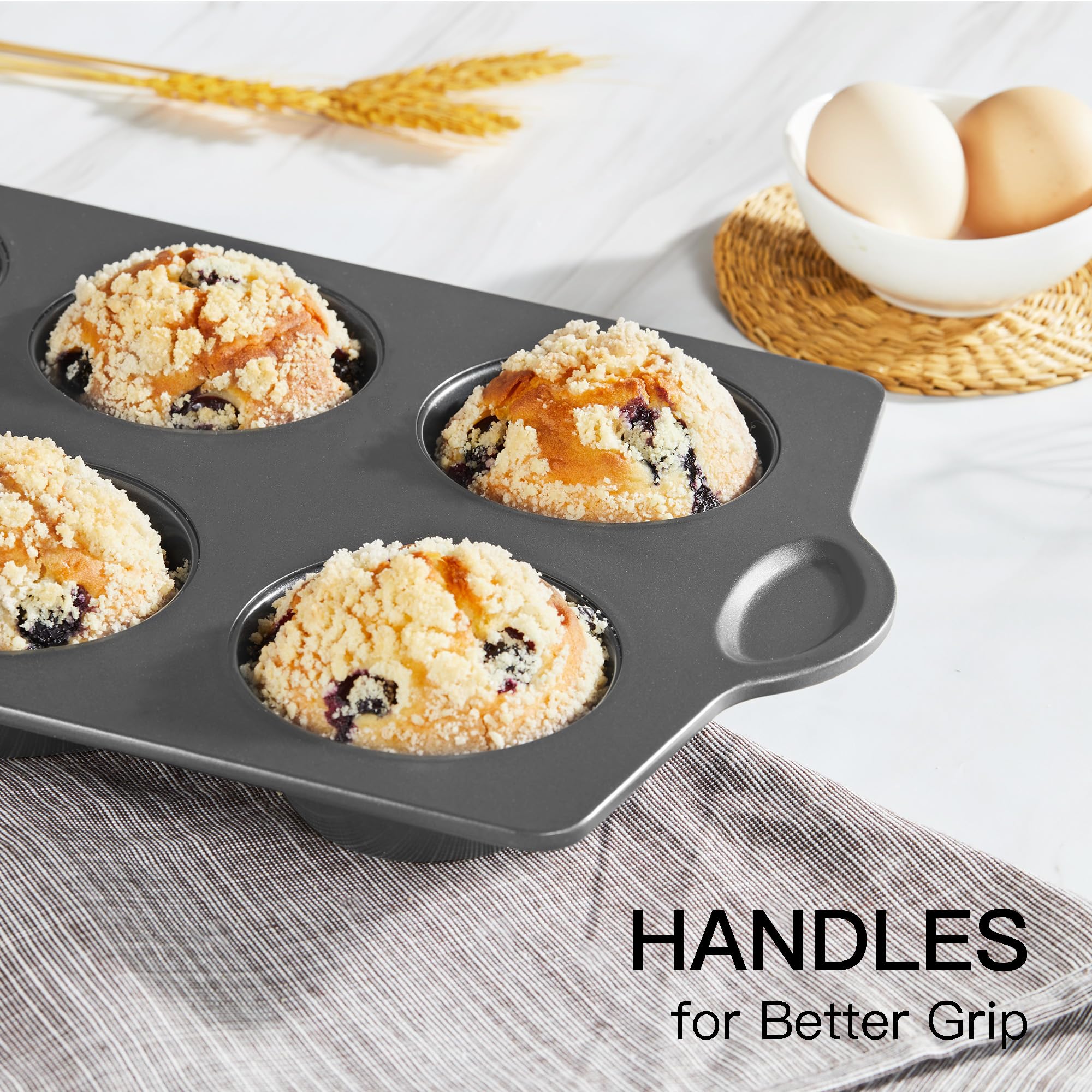 Conjunto de 2 bandejas HONGBAKE para hornear muffins.