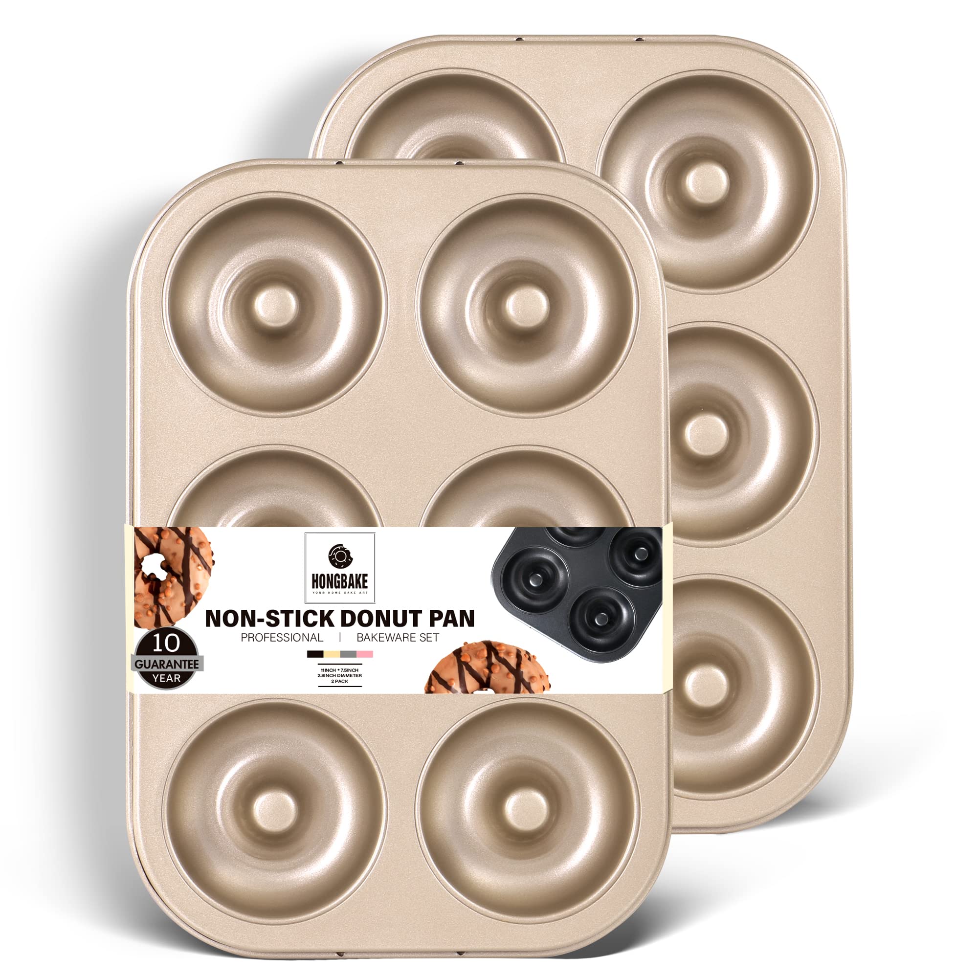 Moldes HongBake para donas con 6 cavidades profundas, horneado uniforme.