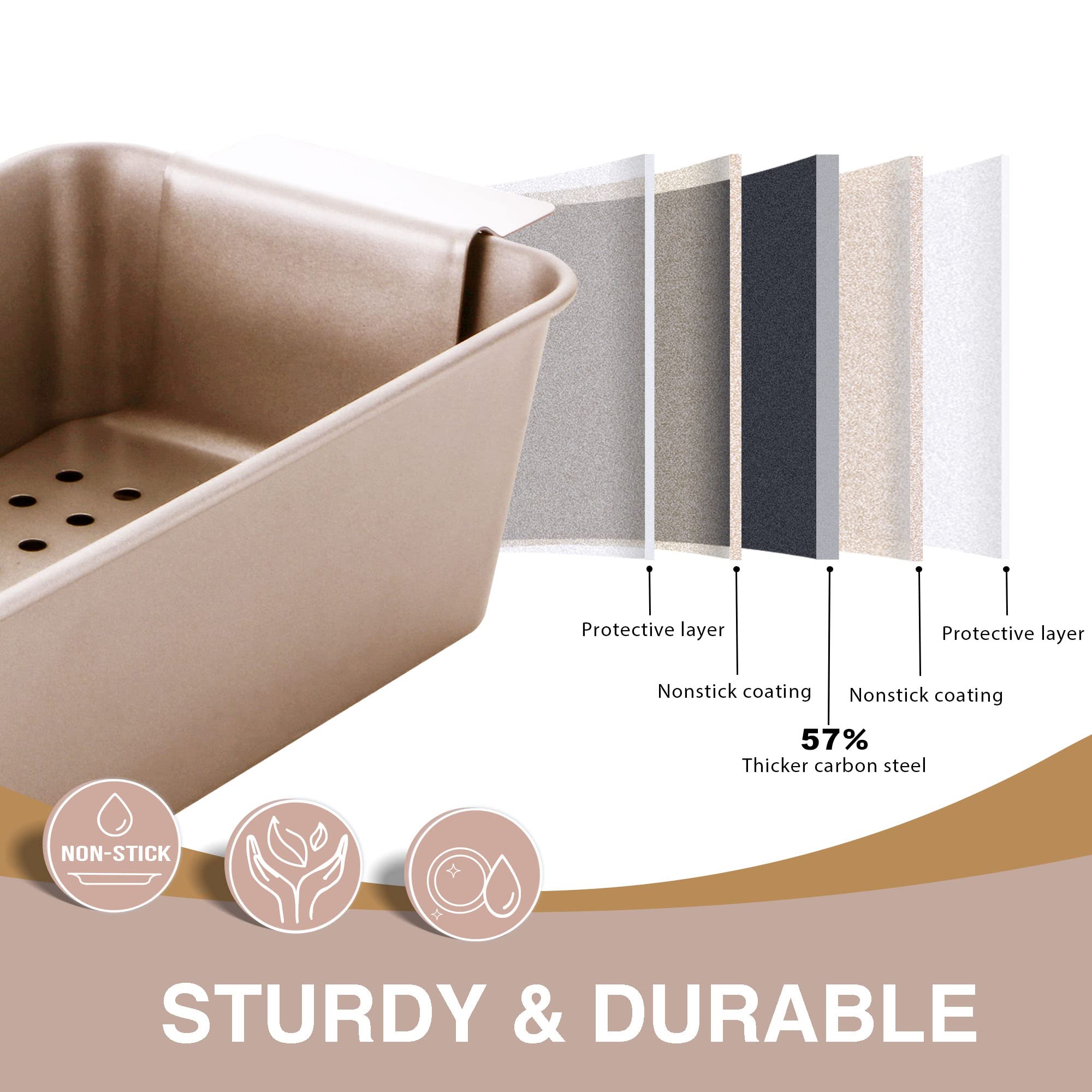 Material de doble espesor de HongBAKE distribuye el calor uniformemente.