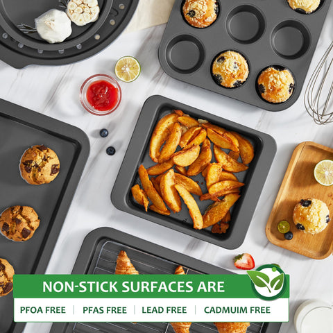 Molde muffins HONGBAKE, horneado uniforme y fáciles desmolde con recubrimiento antiadherente.