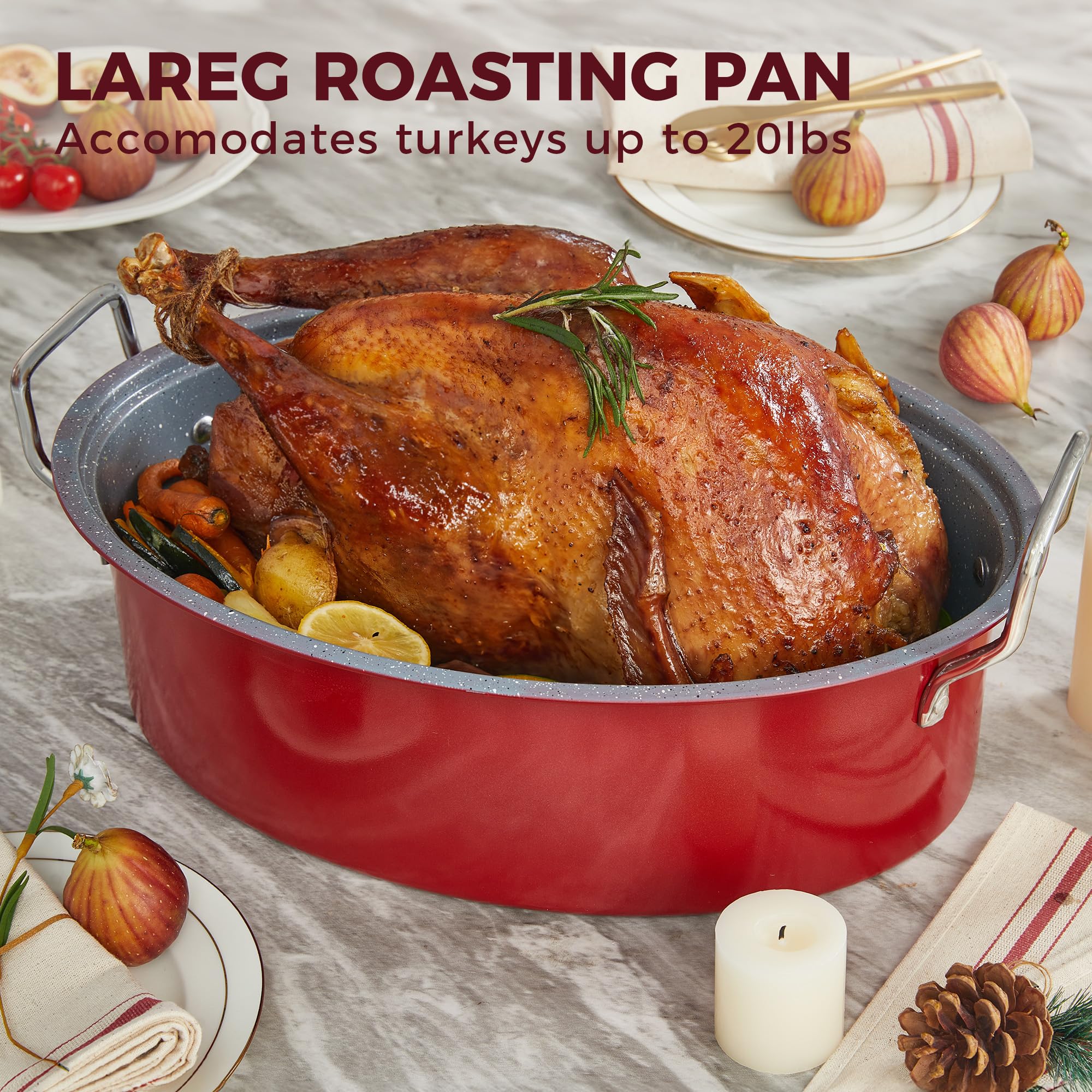 Rejilla para pavo HONGBAKE que eleva la carne para piel crujiente y cocción pareja.