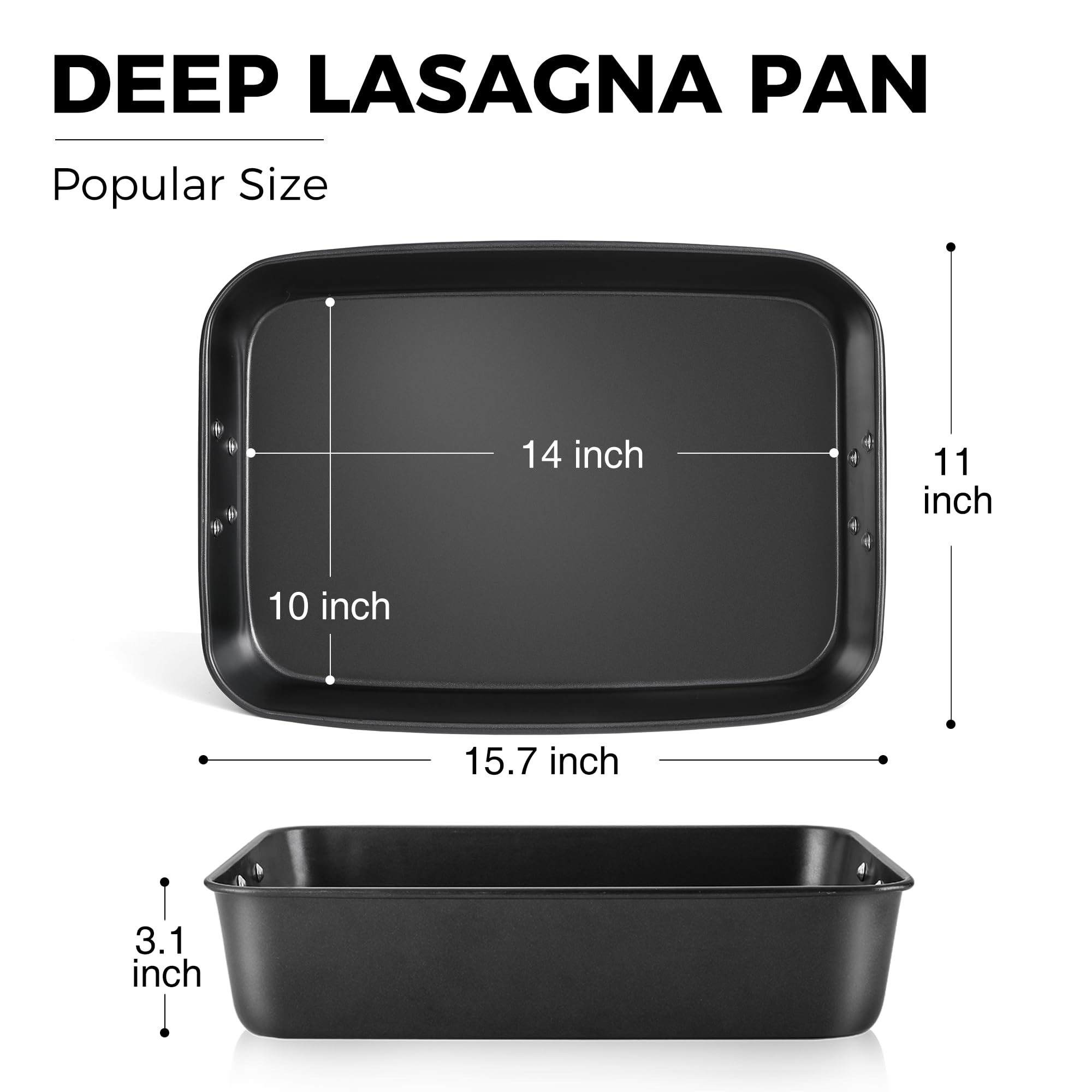 HONGBAKE tamaño versátil: ideal para lasaña, pan, bizcochos y asados.