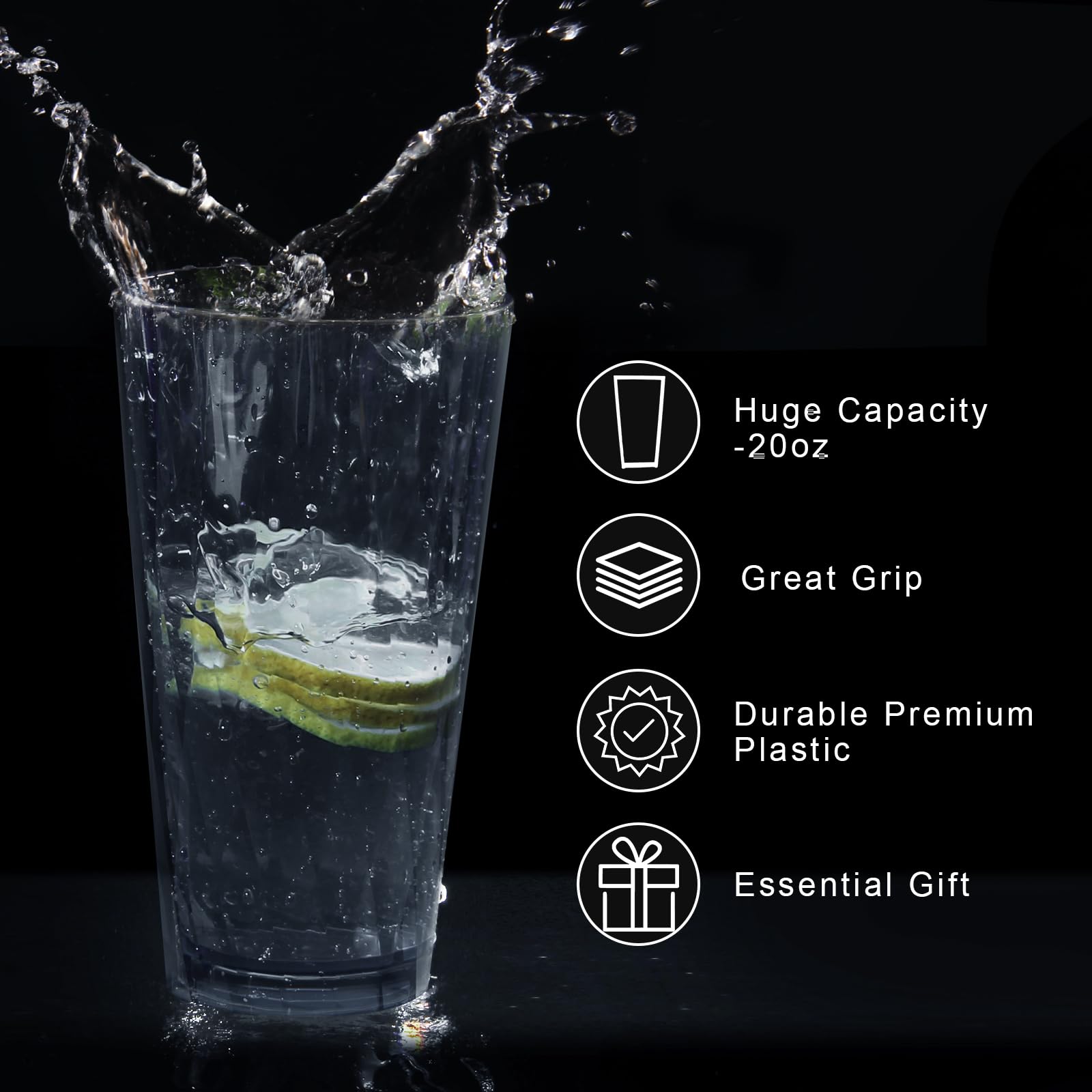 HONGBOLI vasos plásticos apilables para ahorrar espacio en la cocina.