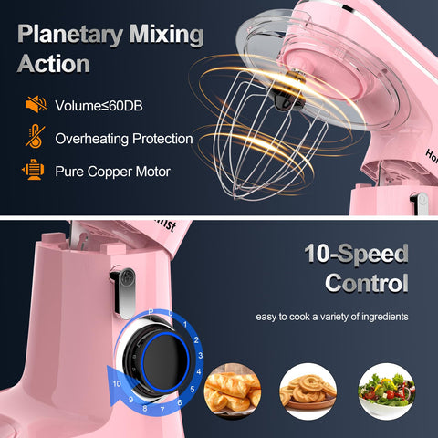 Honinst batidora de pie con cabezal inclinable para añadir ingredientes fácilmente.