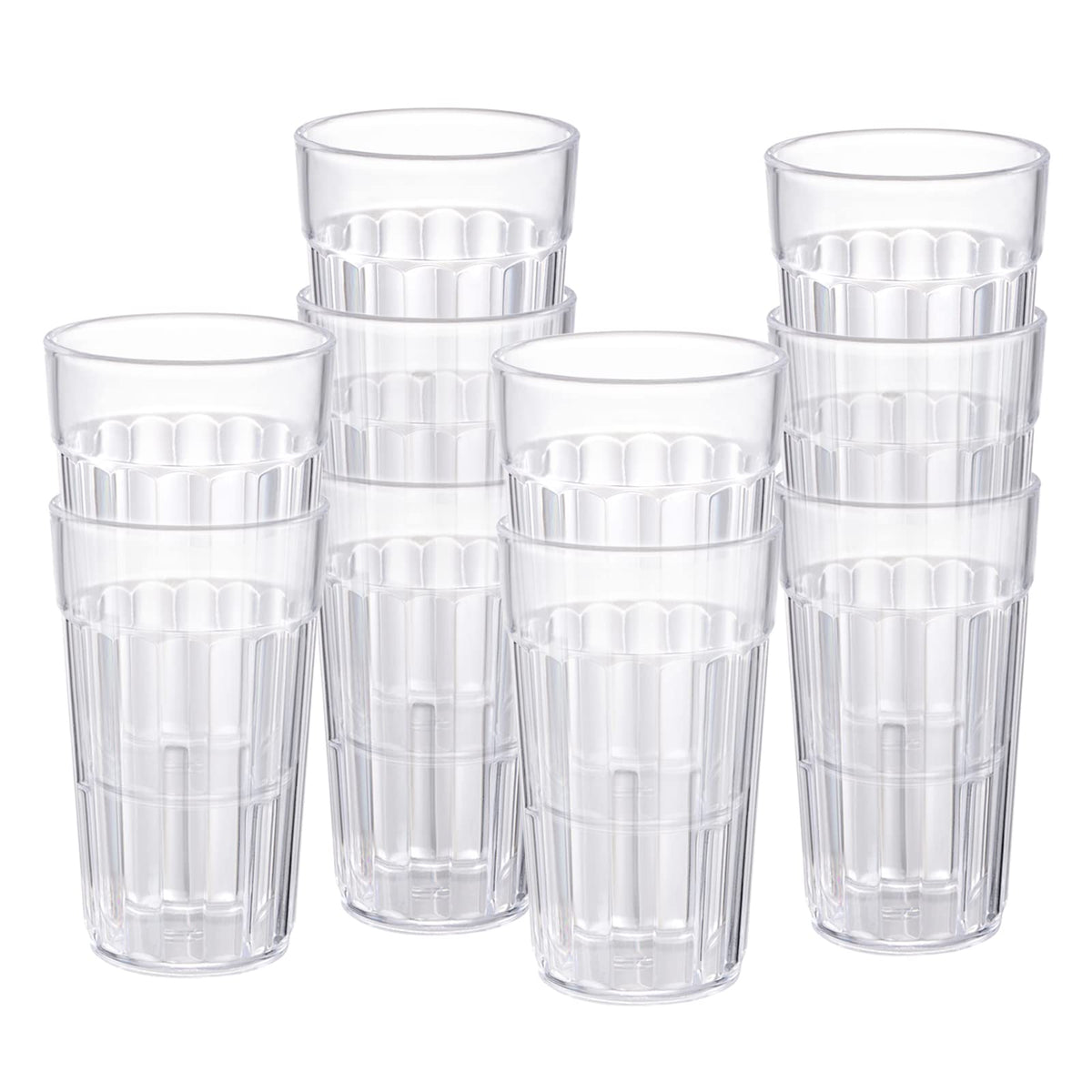 Vaso Honla 10 oz apilable, fácil de guardar tras la merienda.