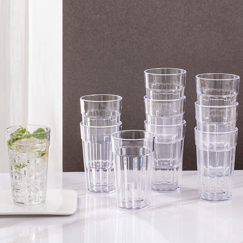 Vaso Honla 10 oz apilables, perfecto para espacios pequeños.