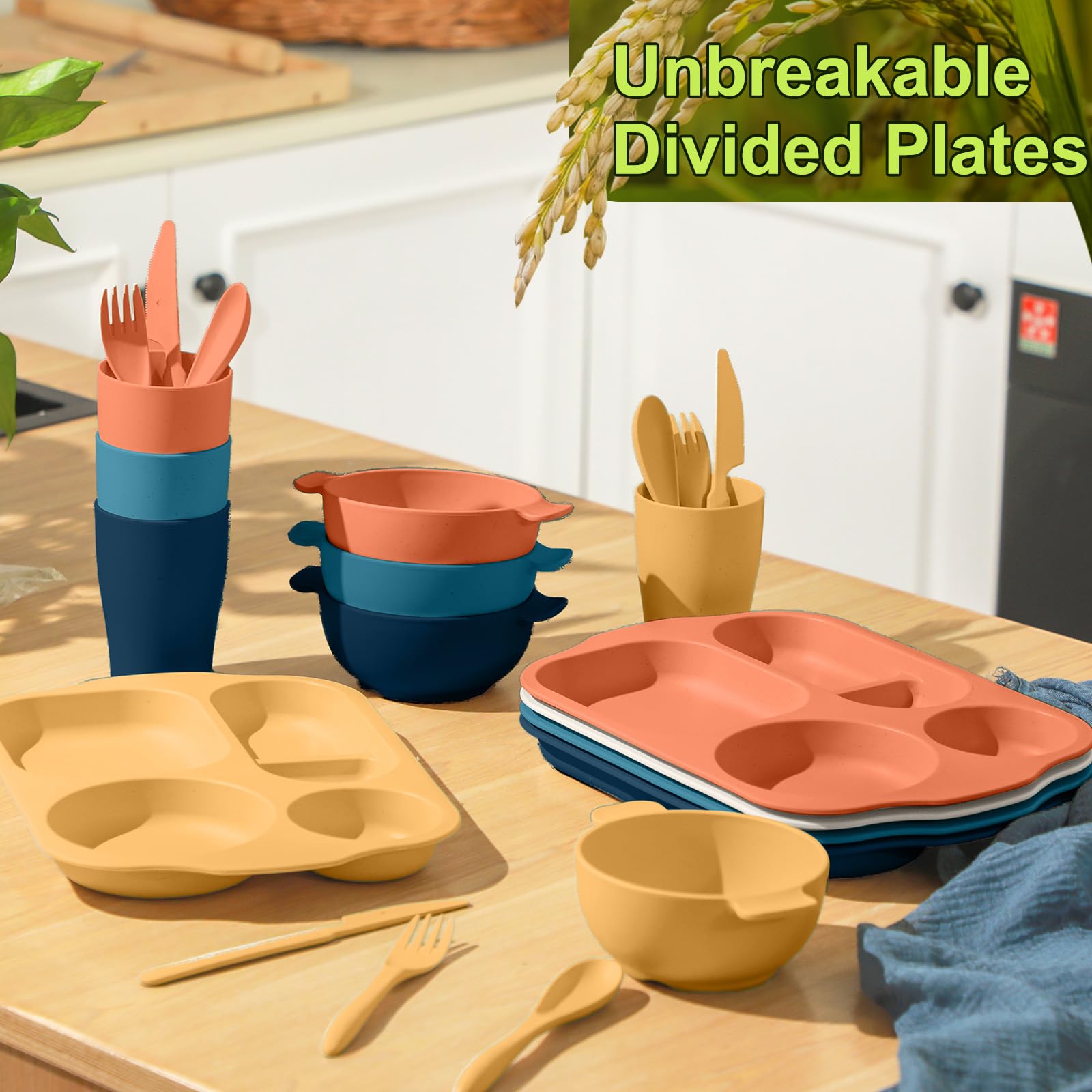 Honoson cuchara de paja de trigo ligera para comer en casa o picnic