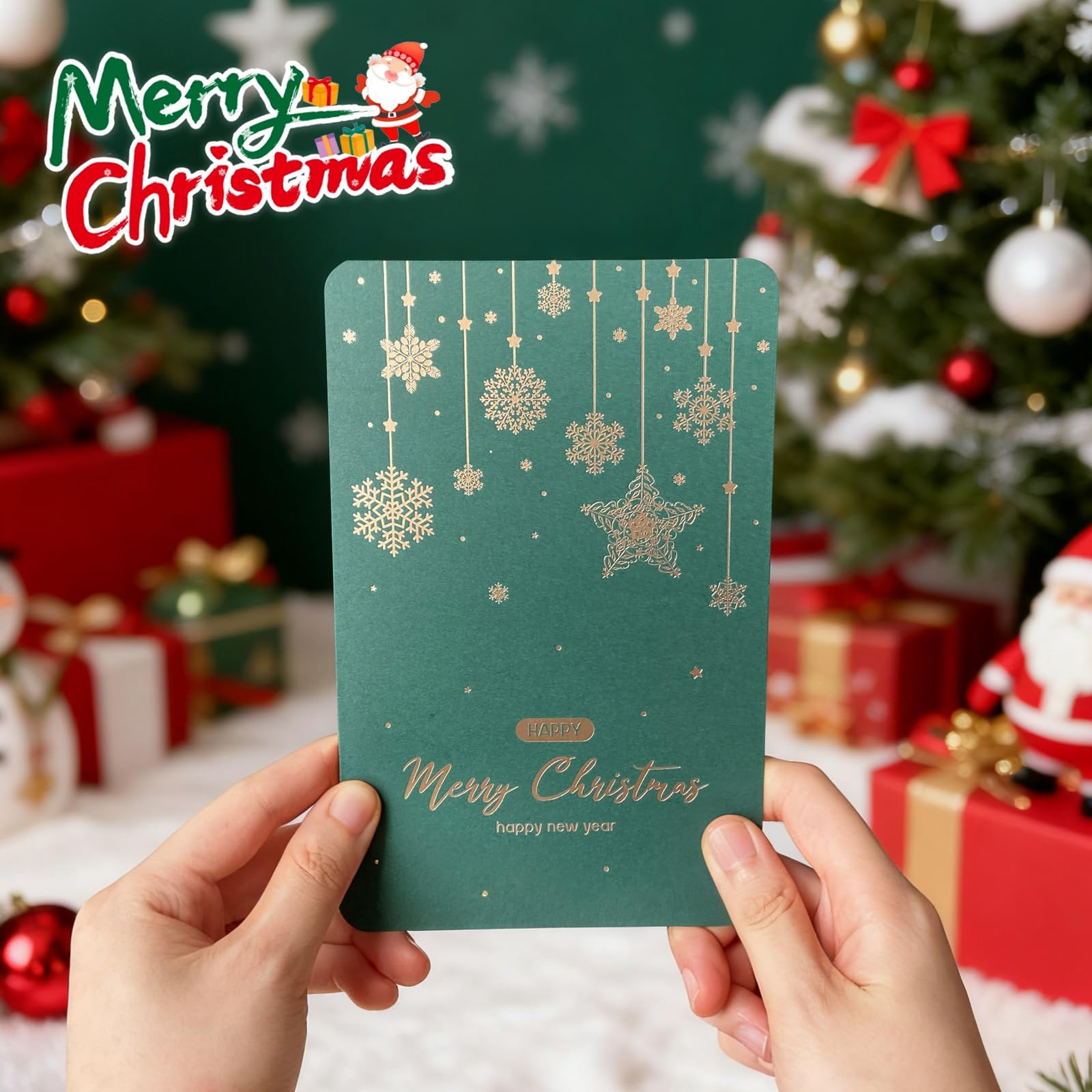 Honxicur tarjeta felicitacion navidena en blanco para personalizar.