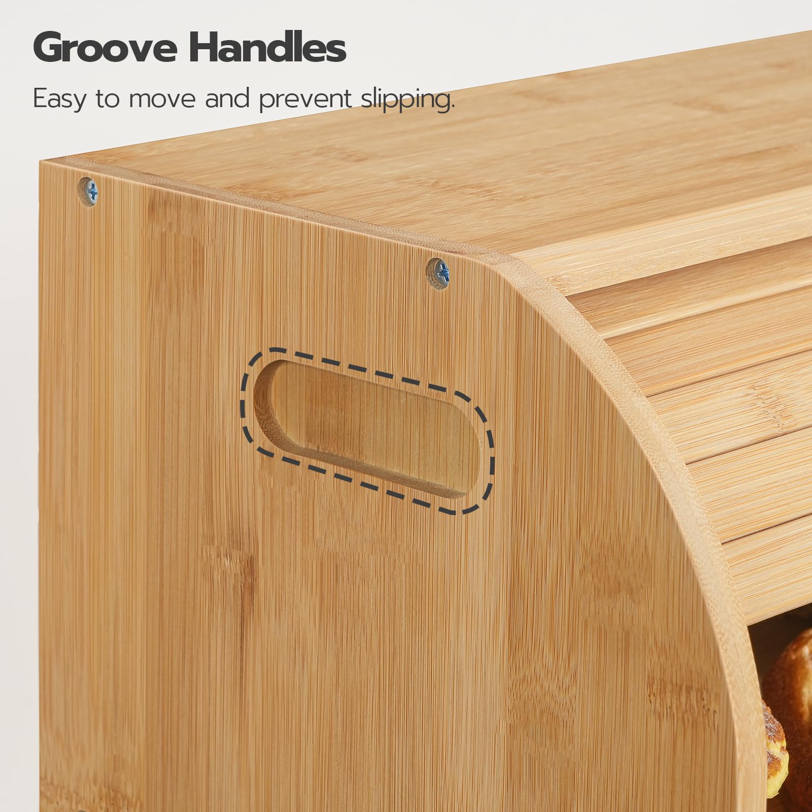 HOOBRO caja pan de bambú, dimensiones útiles para organización diaria