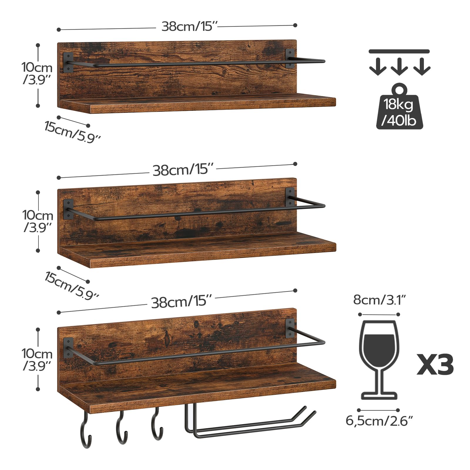 HOOBRO estante montado en pared, ahorro de espacio para cocina o sala