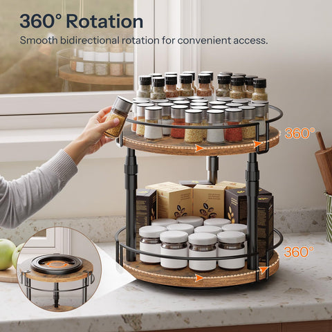 HOOBRO giratorio especias 360-grados-base, movimiento suave para condimentos