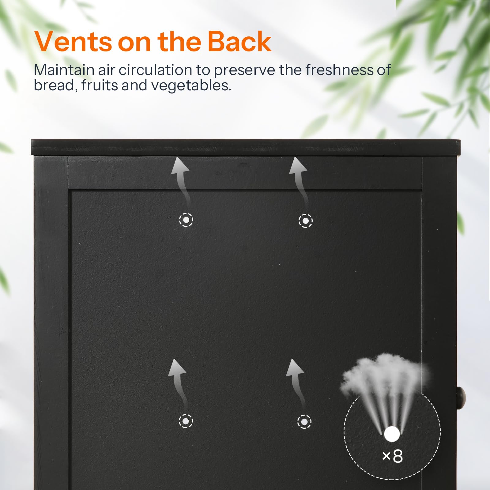 Hoobro panera bambú, diseño geométrico, combinación elegante con encimera negra