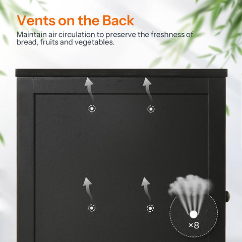 Hoobro panera bambú, diseño geométrico, combinación elegante con encimera negra