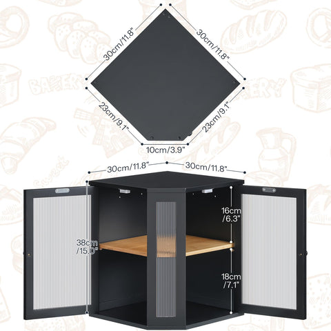 Hoobro panera bambú, puertas acrílicas, acceso cómodo y visualización clara de los alimentos