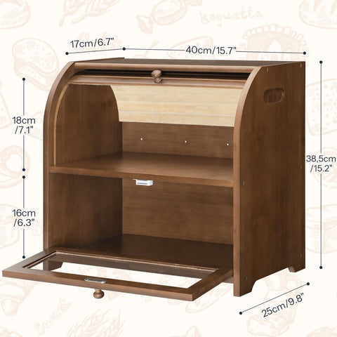 HOOBRO panera-bambu-tapa-acrilica permite ver el contenido sin abrir.