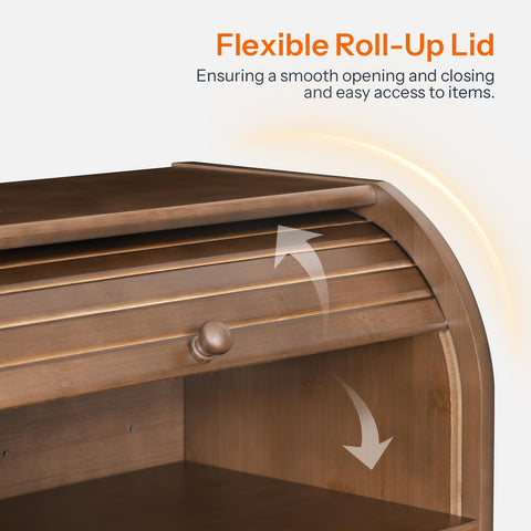 HOOBRO panera-bambu-ventilacion mantiene humedad equilibrada para frescura.