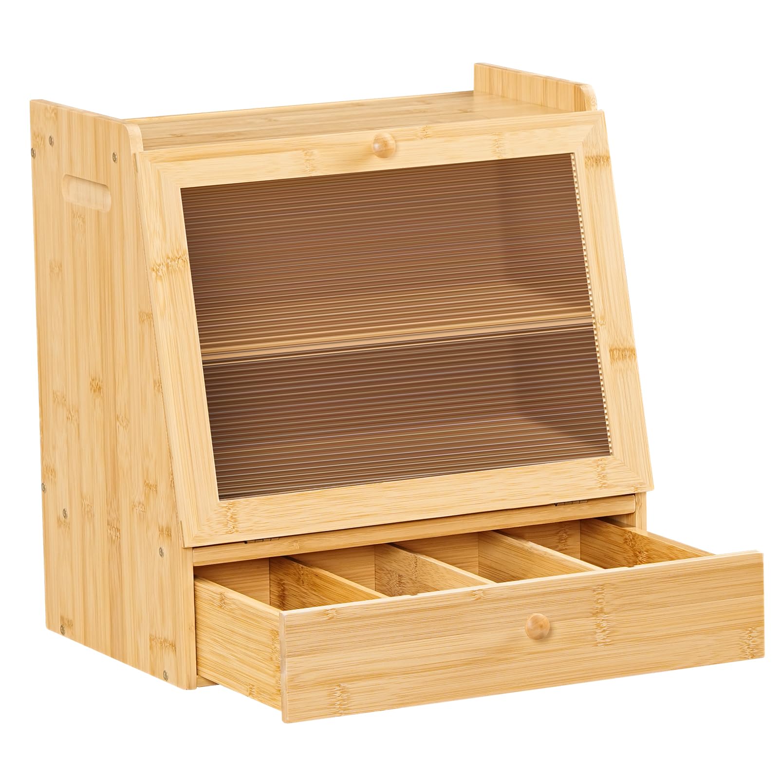 Panera HOOBRO de bambú, montaje rápido y práctico en la encimera.