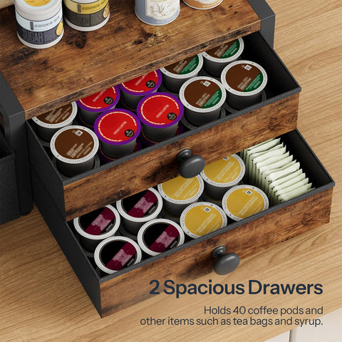 Hoobro plataforma de madera: superficie amplia para tazas y accesorios.