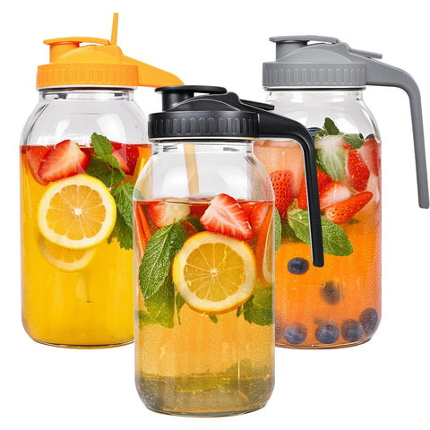 Hoofess jarras mason 64oz tres piezas con tapa hermética para organizar bebidas
